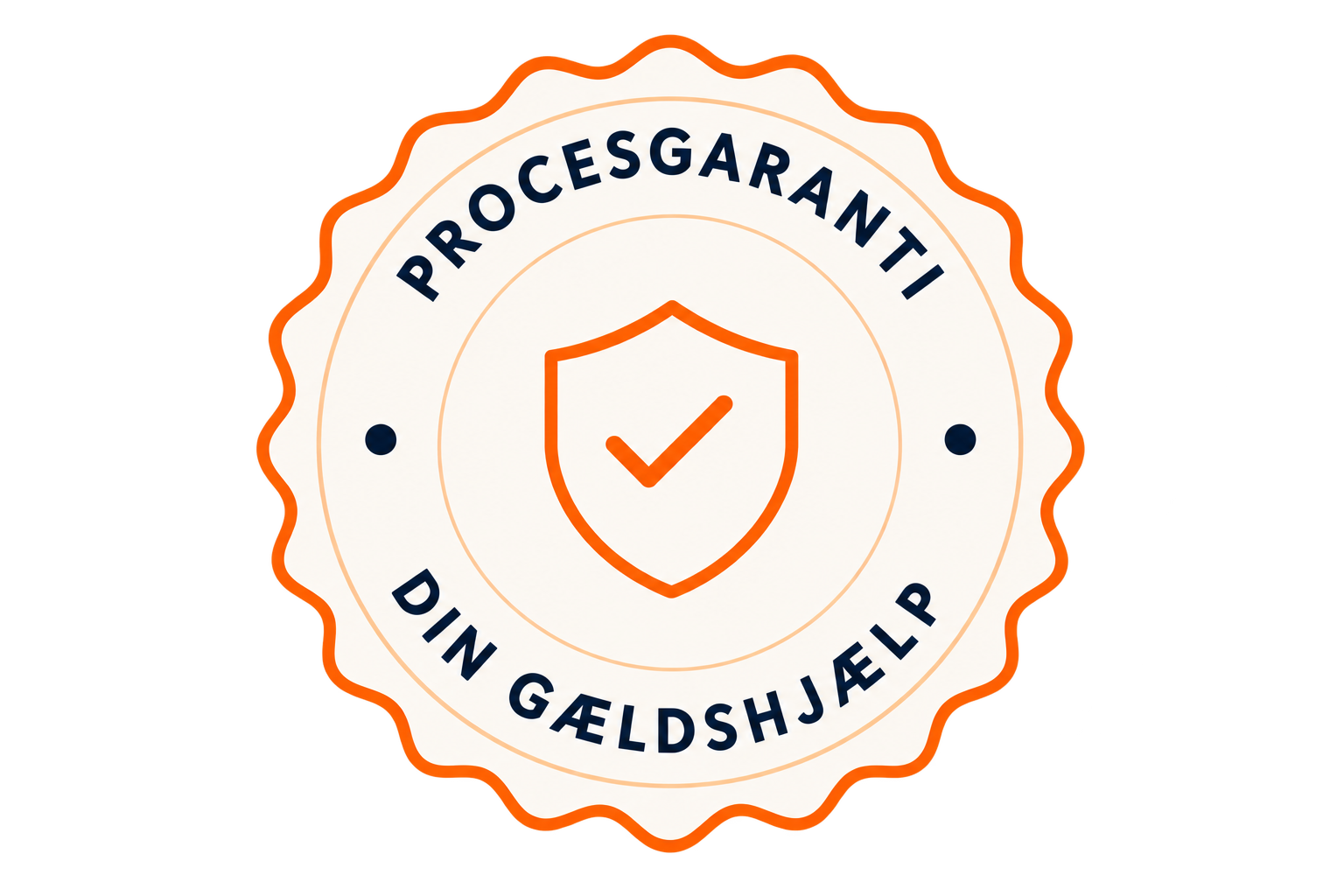 DinGældshjælp Procesgaranti-stempel